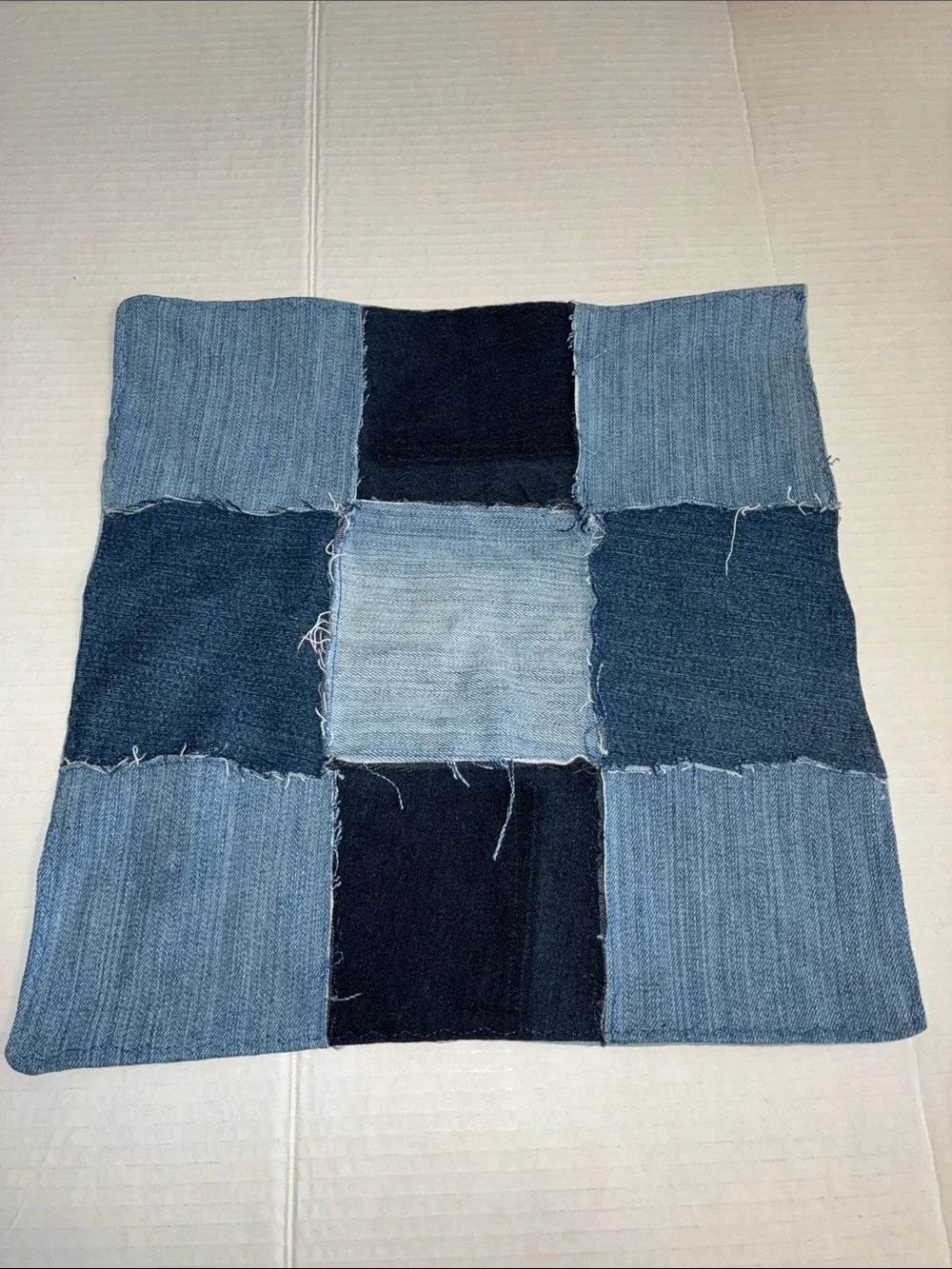 Handmade Denim Tic-Tac-Toe Toss Game Pillow Set - Dark Blue